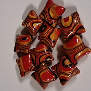 Vintage handmade polymer clay beads for jewelry making